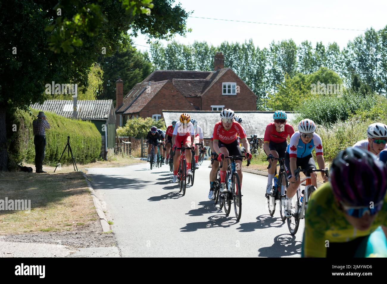 The 2022 Commonwealth Games women`s cycling road race, Budbrooke, Warwickshire, UK Stock Photo
